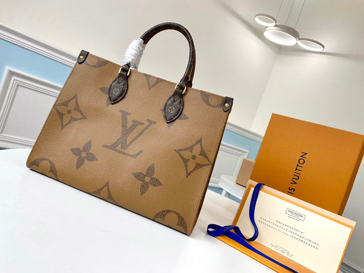 LV OnTheGo MM Monogram And Monogram Reverse Canvas