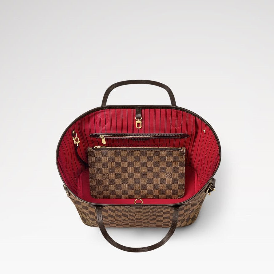LV Neverfull MM Tote Bag Damier Ebene Brown For Women‎ 12.2in/31cm LV N40599