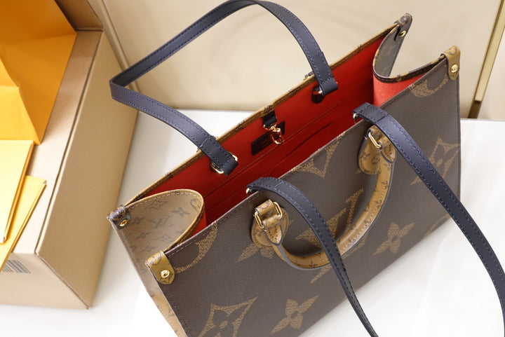 LV OnTheGo MM Monogram And Monogram Reverse Canvas