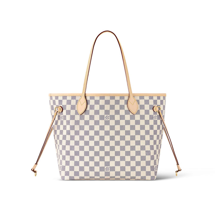 LV Neverfull MM Tote Bag Damier Azur Canvas Rose Ballerine Pink 12.2in/31cm For Women N41605