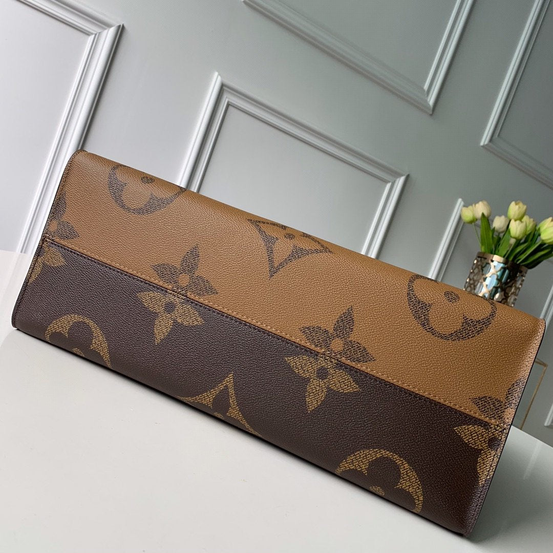 LV OnTheGo MM Monogram And Monogram Reverse Canvas