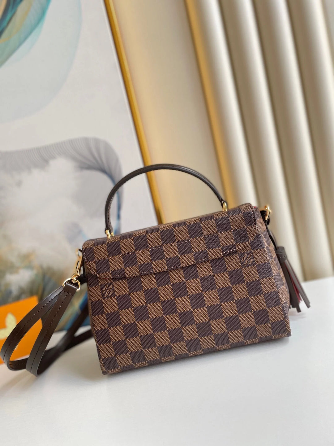 Damier Ebene Croisette 25Cm N53000, Designer Handbags, Womens Purse, luxury bags