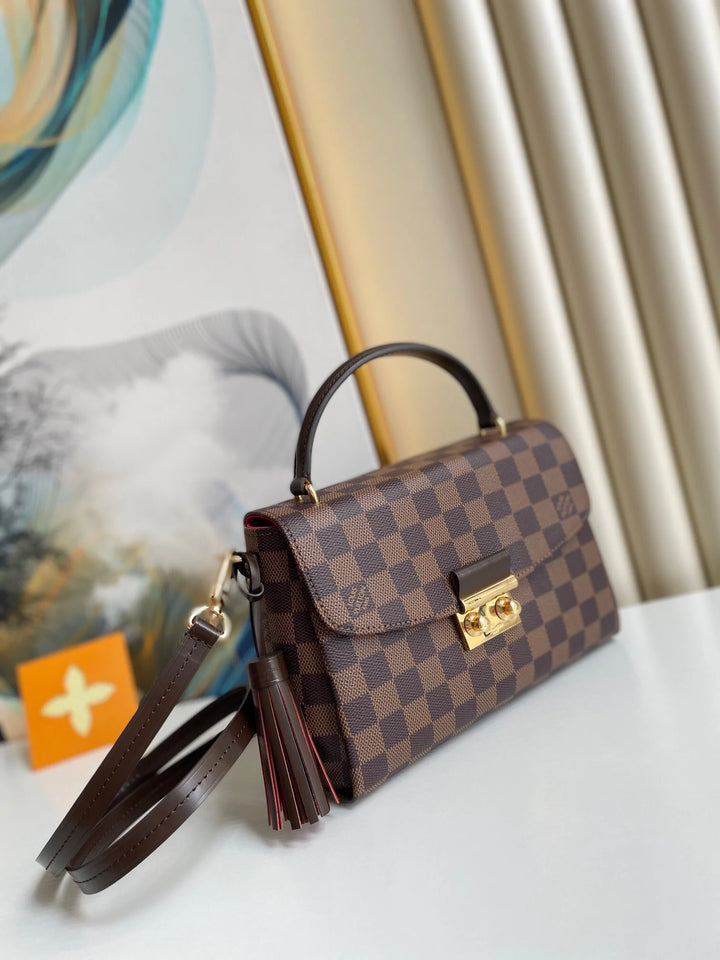 Damier Ebene Croisette 25Cm N53000, Designer Handbags, Womens Purse, luxury bags